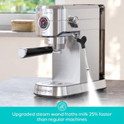 Casabrews 5418 Pro Espresso Machine, 20-Bar Italian Pump, Rapid 5-Second Heat-Up, Integrated Milk Frother, Silver