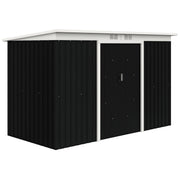Outsunny Metal Outdoor Storage Shed, 9 ft x 4 ft, Galvanized Steel, Double Lockable Doors, Sloped Roof, Ventilation Slots, Dark Gray, 845-032CG
