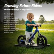 Strider Sport 2-in-1 Toddler Balance Bike with Detachable Rocking Base, Adjustable Seat, 12-Inch Foam Tires, Pink, Ages 6 Months to 4 Years, PROCK-ST-S4PK