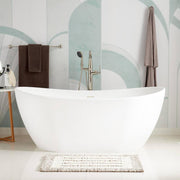 Freestanding - Man Made Stone Bath Tub - With Overflow - Include USA Spec drain with white cap 1420x812x610mm 56x32x24
