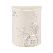 Sequin Shells Waste Basket Ivory
