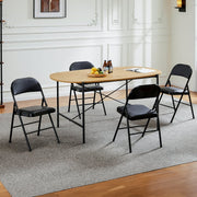 Edx Zdy-bk-10 Folding Chair with Sturdy Metal Frame, Black (10 Pack)