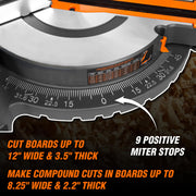 WEN 10-Inch Single Bevel Sliding Compound Miter Saw, 15-Amp Motor, 40-Tooth Carbide Blade, Laser Guide, Compact Design, MM1011T