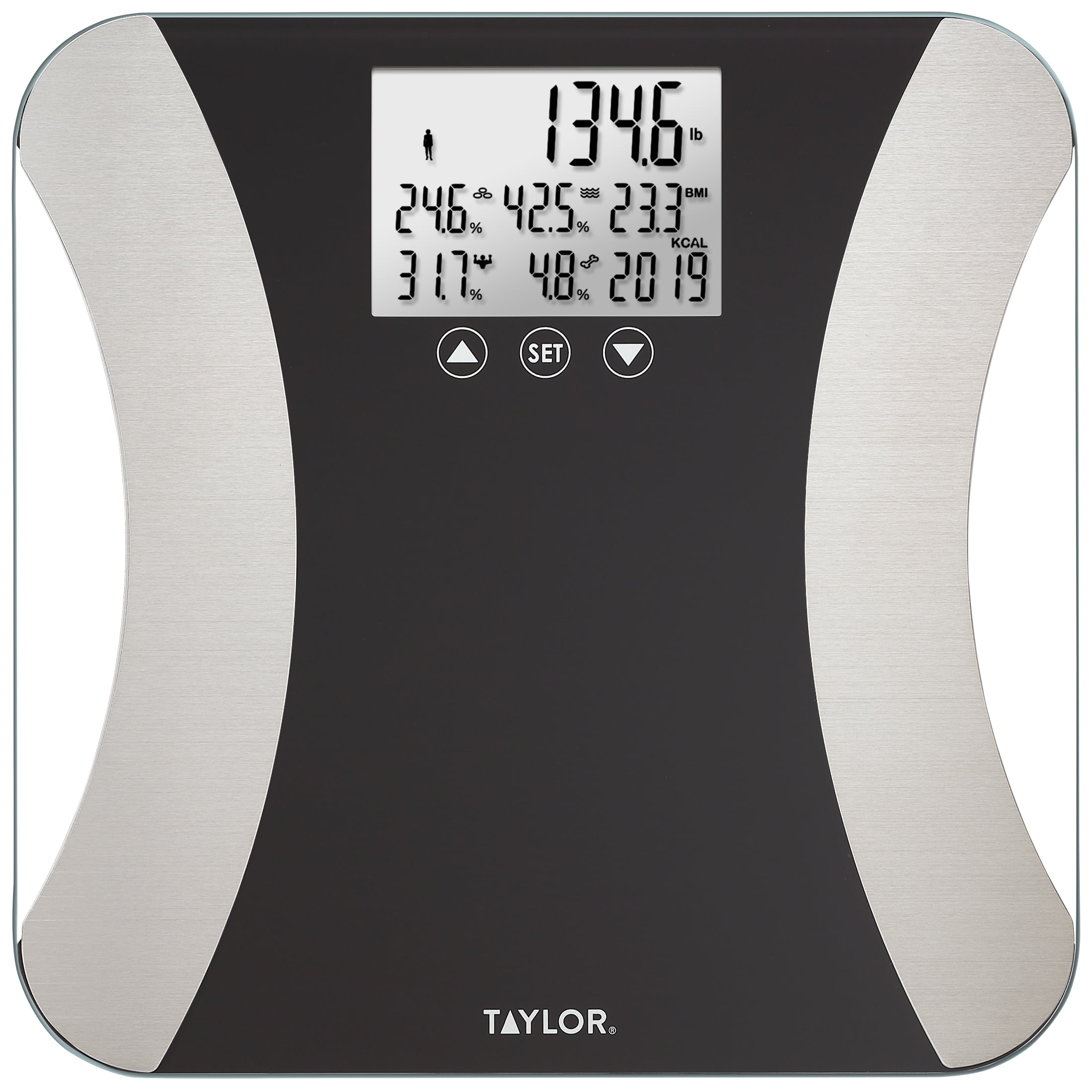 Taylor Precision Products Glass LED Body Composition Scale, Black, 500 ...