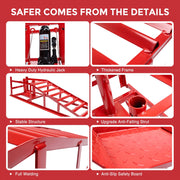 WheelX Hydraulic Car Ramps, Heavy-Duty Steel Vehicle Ramps with 5 Ton Load Capacity, Adjustable Heights 9.5-15 in, Portable Design, 2-Pack