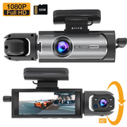 Myshaker Henotian Dual Dash Cam, 1080P Front and 720P Cabin View, Night Vision, 3.16