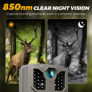 CocoBear Trail Camera, 36MP Photos, 2K HD Video with Audio, 850nm IR Night Vision, Motion Detection, 2-Inch LCD Display, 130 Wide Angle Lens, IP66 Waterproof, Camouflage, HC520