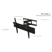 Transform Partners MI-346L VESA 600x400mm Wall Television Mount, Black