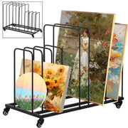 IAJXWI Large Art Canvas Storage Rack, Adjustable Slots, Metal, Black, 33.5 x 17.3 x 27 in, Y05M3092