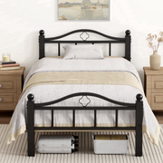 Kinsfook Twin Bed Frame, No Squeak Heavy-Duty Twin Size Bed Frame with Headboard 1500lbs Support & 12