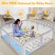 XDMTWLKJ Large Baby Playpen with Crawling Mat, Oxford Cloth, 79