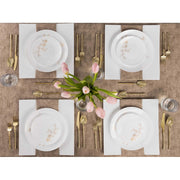 PLASTICPRO Primrose Disposable Plastic Plates, 7 in, White with Gold Floral Design, Pack of 30