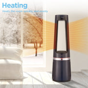 Midea MSF15AH6LB 3-in-1 Bladeless Fan Air Purifier & Heater, Black