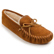 Minnetonka Men's Pile Lined Softsole Moccasin Slippers, Brown, Wide Size 13, Pile 763W