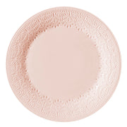 The Pioneer Woman Vintage Lace 12-Piece Ceramic Dinnerware Set, Pink, Durable Stoneware, Embossed Lace Design