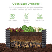 Best Choice Products Outdoor Raised Metal Oval Garden Bed, 16 Cubic Feet, 24-Inch Depth, Charcoal, 4x2x2 ft