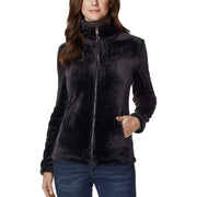 32 Degrees Women's Plush Faux Fur Full Zip Jacket, Black, XL, Relaxed Fit, 11590