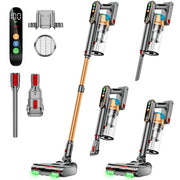 VAKERR V15 Pro 550W 55KPA 60Mins 2500mAh Lightweight Cordless Stick Vacuum Cleaner, Gold & Green & Gray