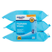 Equate Fresh Scent Flushable Wipes 3 x 48 (144 Wipes)