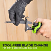 Greenworks PowerAll 24V Brushless Reciprocating Saw Kit, 2Ah USB-C Battery, 30W Fast Charger, Adjustable Pivoting Shoe, 3,200 SPM, RS326A2