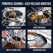 Blue Diamond CC010451-001 Diamond Bond 5-Piece Non-Stick Frying Pans Set, Tri-Ply Stainless Steel Hybrid Cookware