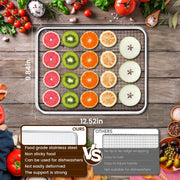 Cercker Food Dehydrator Machine, 9 Stainless Steel Trays, 1000W High Power, Adjustable 70-190F Temperature, 7.7ft Drying Area, 24-Hour Timer, Silver, DBC-09A