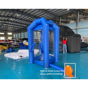 Sayok Inflatable Cash Cube Money Machine Booth, 4.9x8.2ft, Blue, Built-In 1100W Air Blower, Outdoor Use