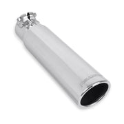 Flowmaster Exhaust Tip, 3.00 in Rolled Angle Polished Stainless Steel, Fits 2.50 in Tubing, Clamp On, 12 in, 15361