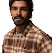 Columbia Pitchstone II Heavyweight Flannel Long-Sleeve Shirt - Tobacco Twilight Ombre - L
