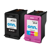 onn. HP 67XL/67 Remanufactured HP67XL Black 67 Tricolor 2-pack Printer Ink