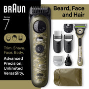 Braun AIO7550 All-in-One Series 7 Trimmer Kit, Camouflage Green