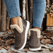 ScarletteEmmy Womens Faux Fur Lined Winter Ankle Booties, Warm Micro Suede, Memory Foam Cushion, Anti-Slip Rubber Sole, Brown