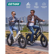 GOTRAX F2 Foldable eBike w/ 40 mile Max Operating Range and 20 MPH Max Speed - Black