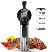 Inkbird CharMeter SSV-102-W Sous Vide Cooker, 1000W Immersion Circulator with 2.4G WiFi, Black/Silver
