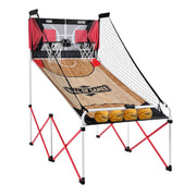 Medal Sports Hall of Games Indoor Arcade Basketball Game, 84 in Steel Frame, EZ-Fold X-Leg, Dual 12 in Steel Rims, Electronic LED Scoring, Includes 4 Size 3 Basketballs