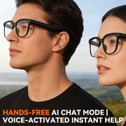 HIVISUALS TR90 AI Smart Glasses with Camera & ChatGPT, Hands-Free 1080P Video, Real-Time Translation, Clear (Polarized)