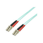 StarTech.com Fiber Optic Cable, 5m OM3 Multimode LC UPC to LC UPC, 50/125m, Aqua LSZH Jacket, 10Gbps A50FBLCLC5