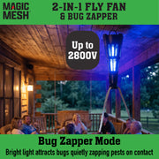 Allstar Innovations Magic Mesh 2-in-1 Fly Fan and Mosquito Zapper, USB-C Rechargeable, Portable Indoor and Outdoor Electronic Insect Killer