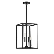 Savoy House Meridian 4-Light Ceiling Pendant Fixture, Matte Black, Adjustable Height 18-72 in, 240W, M30008MBK