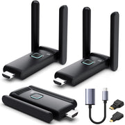 CHOCHI Wireless HDMI Extender Kit, 4K Dual-Band 2.4/5.8GHz, Transmitter with 2 Receivers