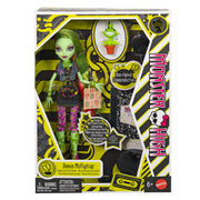 Mattel Monster High Boo-riginal Creeproduction Venus McFlytrap Doll with Pet Chewlian, Diary, Doll Stand, Multicolor, JHK58