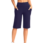 Jzuxvd Jz Women S 9 Long Swim Board Shorts with Pockets High Waisted Beach Swimsuits Knee Length Short for Women with Liner Royal Blue M