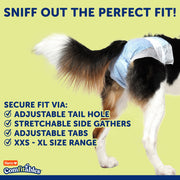 Hartz Comfitables Disposable Dog Diapers, Unisex, Medium, Adjustable Tail Hole, Velcro Tabs, Breathable Fit, 32 Count