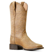 Ariat Women's Round Up Remuda Western Boots, Brown Bomber Full-Grain Leather, Wide Square Toe, 11 Inch Shaft, Duratread Sole 10019906-200