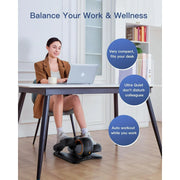 UPGO FB1123 Under Desk Ellipticals Electric, Elipse Leg Exerciser for Seniors Fully Assembled, Seated Pedal Exerciser with Remote Control & Non-Slip Pedals