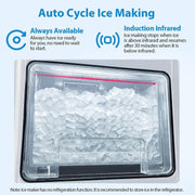 Aeitto CB22C Nugget Ice Maker Countertop, 55 lbs/Day, Chewable Ice Maker, Rapid Ice Release in 5 Mins, Auto Water Refill, Self-Cleaning, Stainless Steel Housing Ice Machine