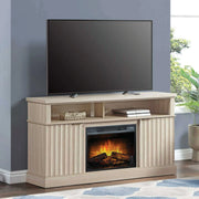 Whalen Furniture WMFP60EC-28PN Harris Fluted Media Fireplace Console for TVs up to 70