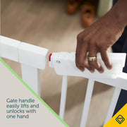 Safety 1st Pressure-Check Baby Gate with SecureTech Visual Indicators, White, Adjustable 29-38 in, Quick-Lift Handle, GA145WHO1