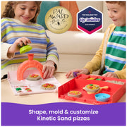 Spin Master Kinetic Sand SquishPizza Playset with 1lb Multicolored Sand, 5 Tools, Portable Pizza Oven Case