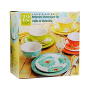 Laurie Gates 12 Piece Melamine Dinnerware Set, Durable Heavy-Weight, Multicolor, Dishwasher Safe, BPA-Free, Indoor and Outdoor Use, 1026127